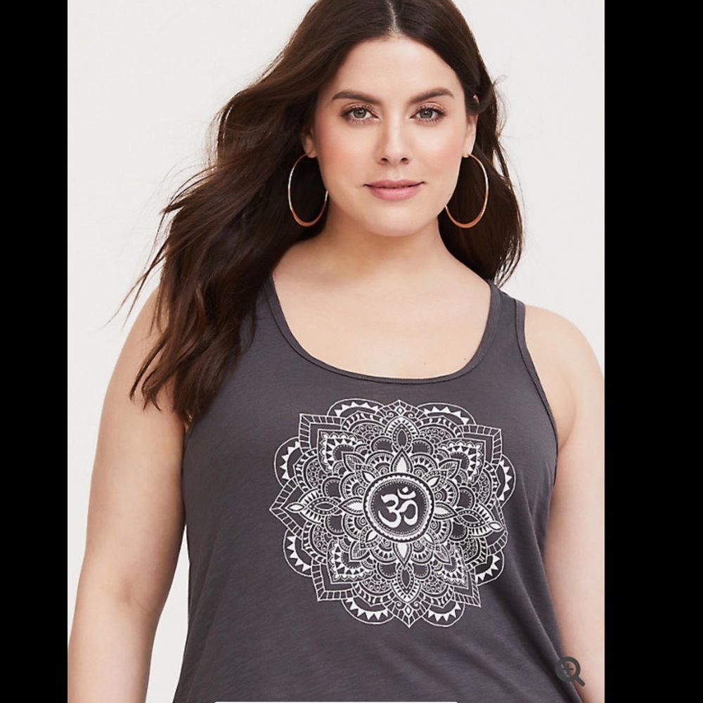 Torrid Grey Mandala Slim Fit Tank Size 2